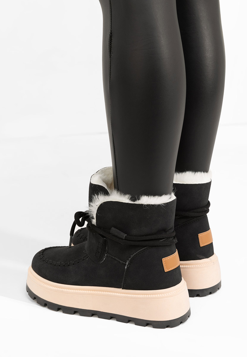 Čierne členkové čižmy na platforme Dionea