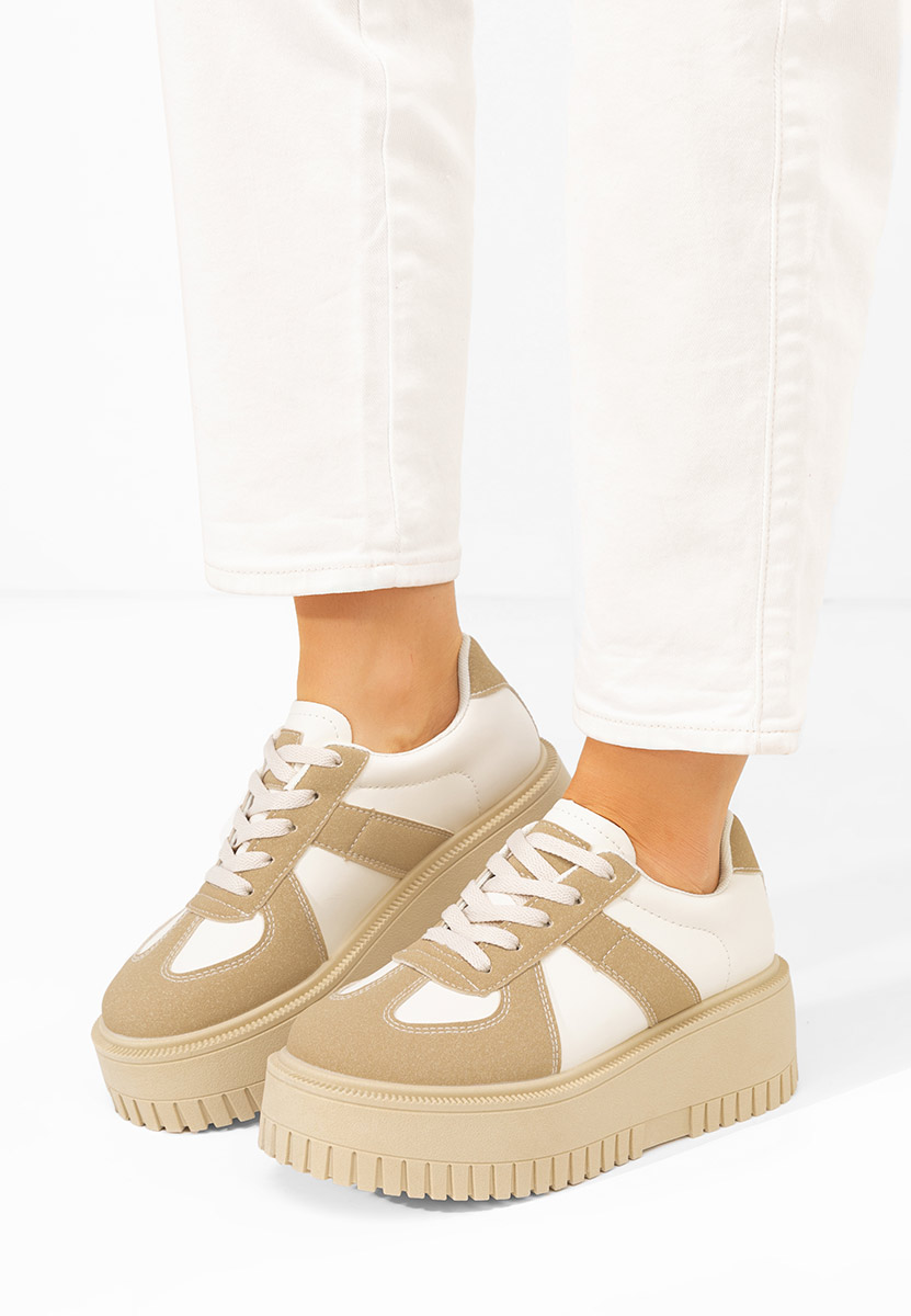 Camelové tenisky na platforme Michele