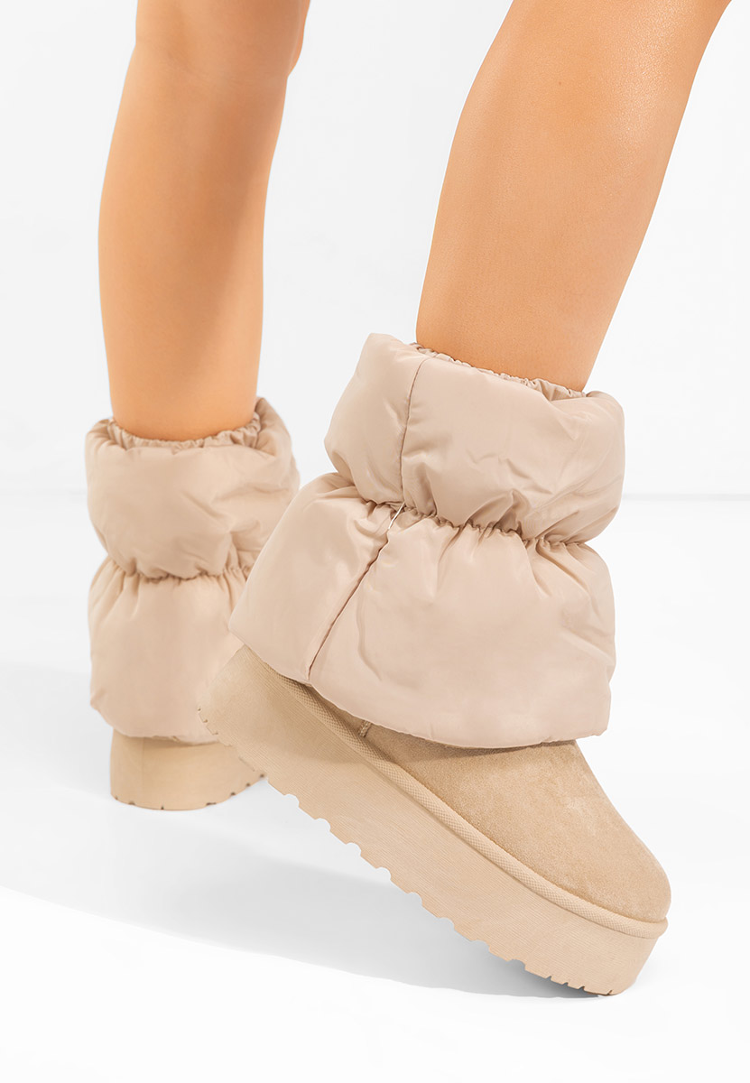 Béžové čižmy na platforme Aydena