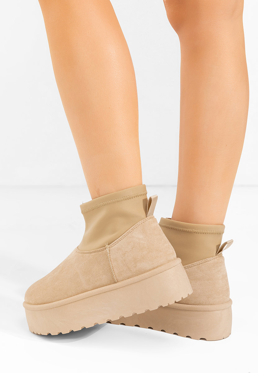 Béžové čižmy na platforme Aydena