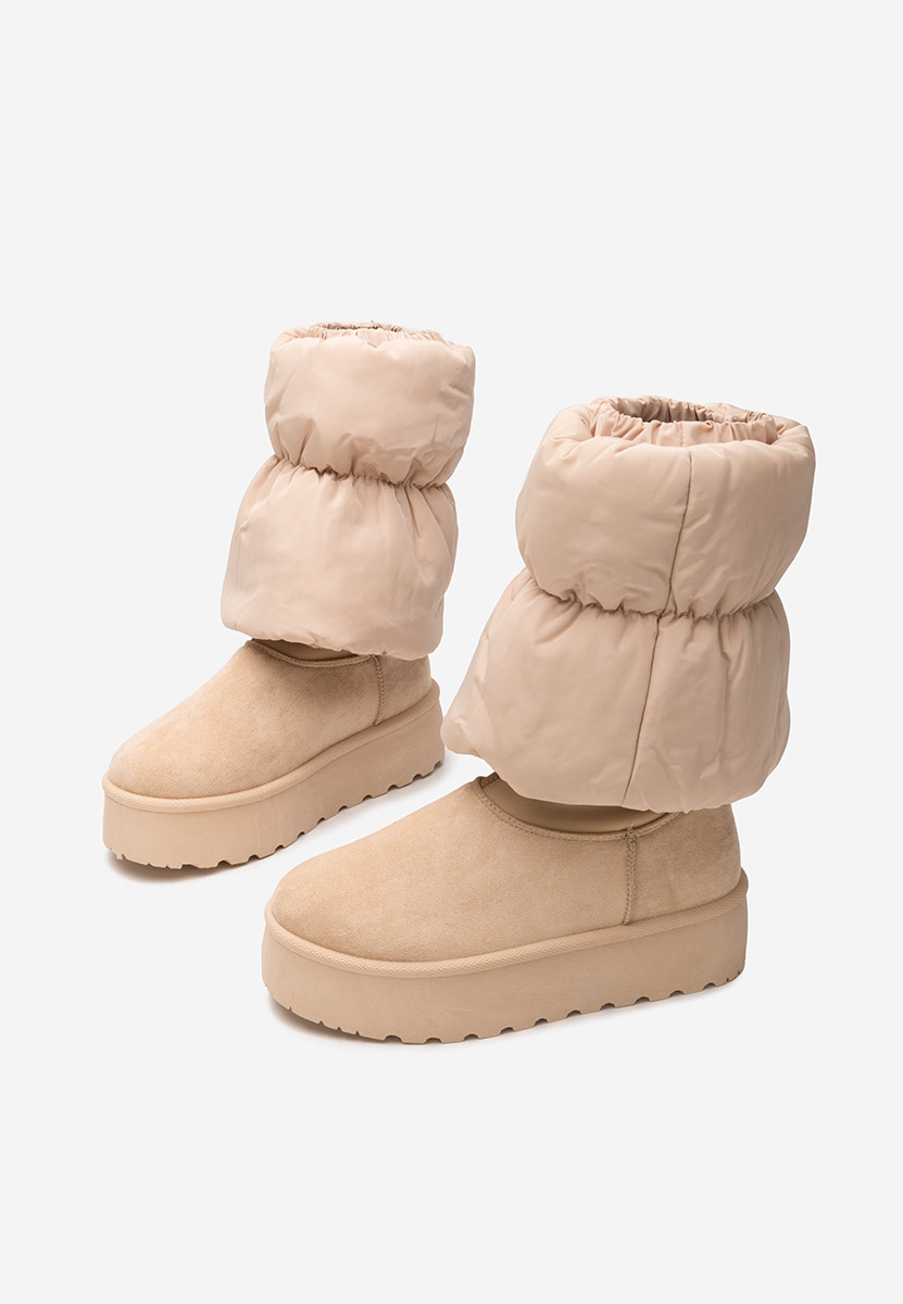 Béžové čižmy na platforme Aydena