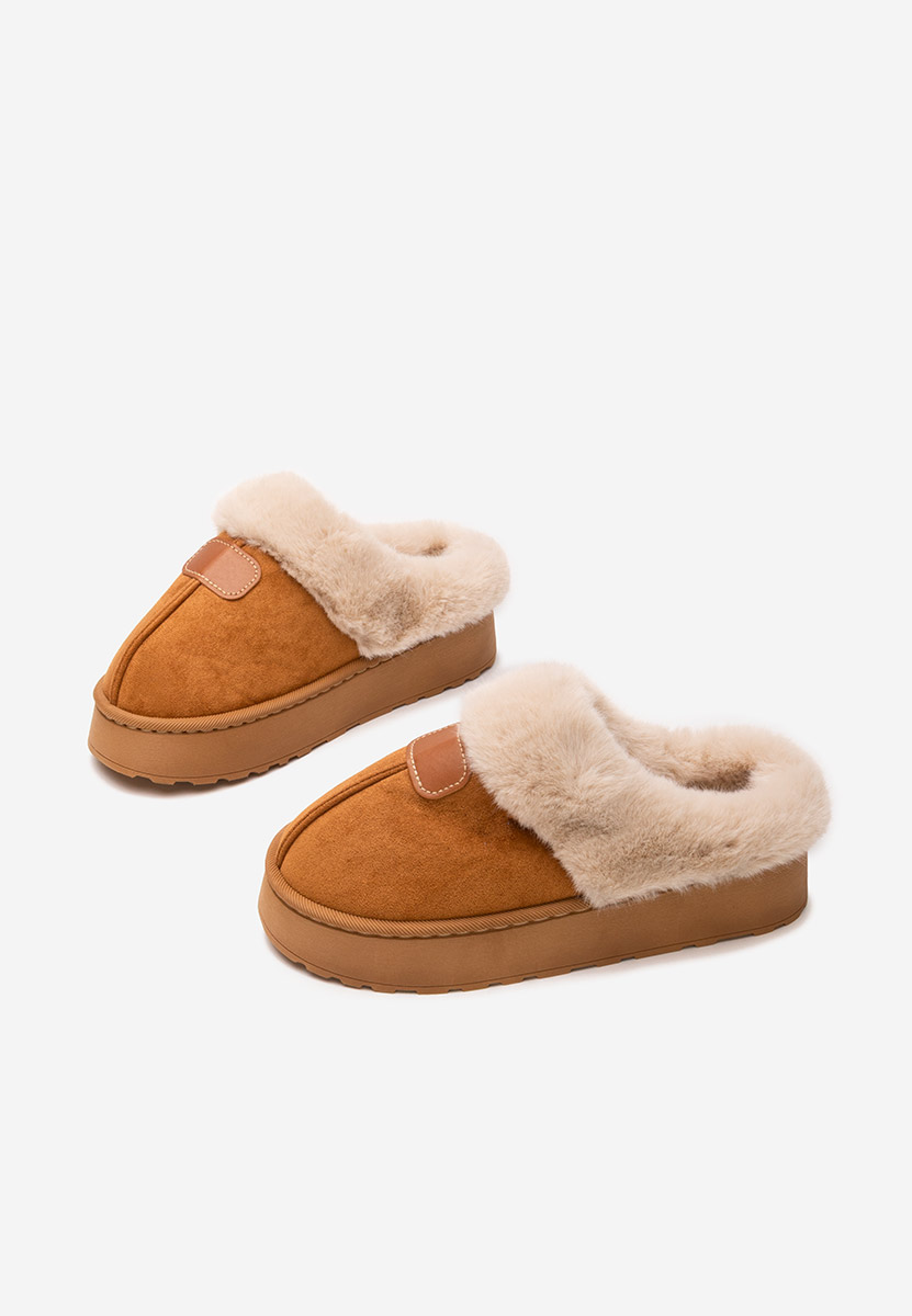 Camelové dámske papuče Flufina