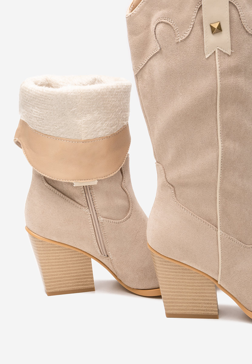 Béžové dámske čižmy Favira