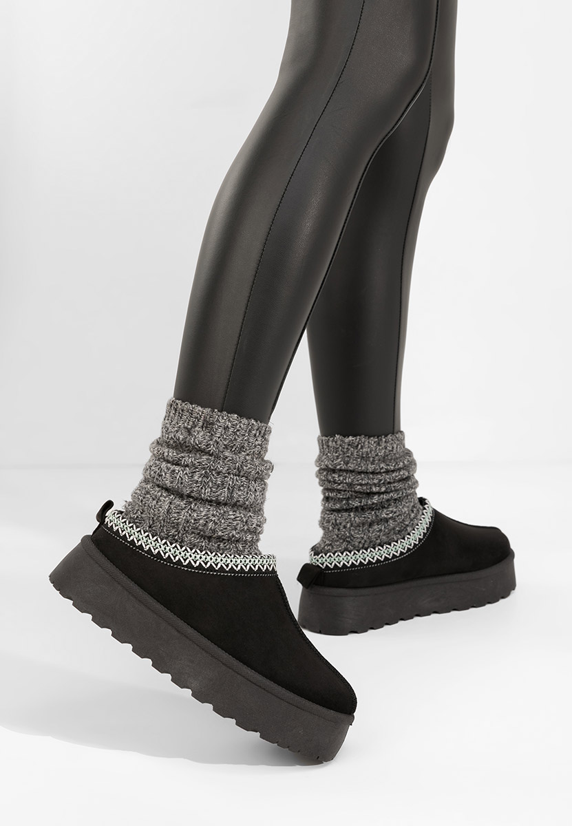 Čierne šlapky na platforme Esmie V5