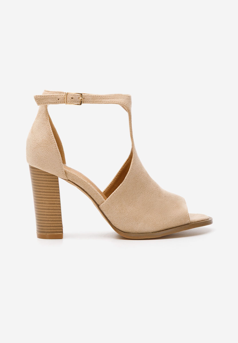Khaki sandále na hrubom opätku Jolanda