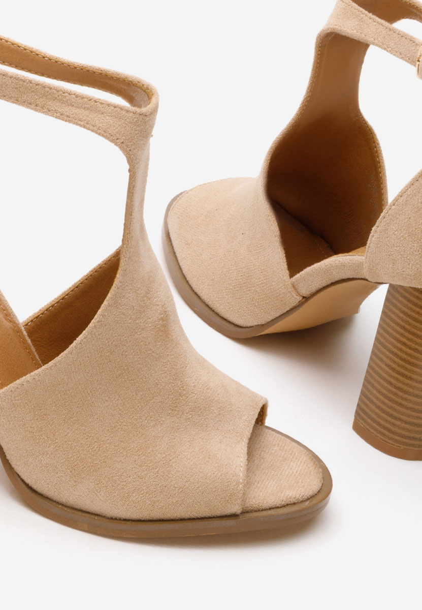 Khaki sandále na hrubom opätku Jolanda