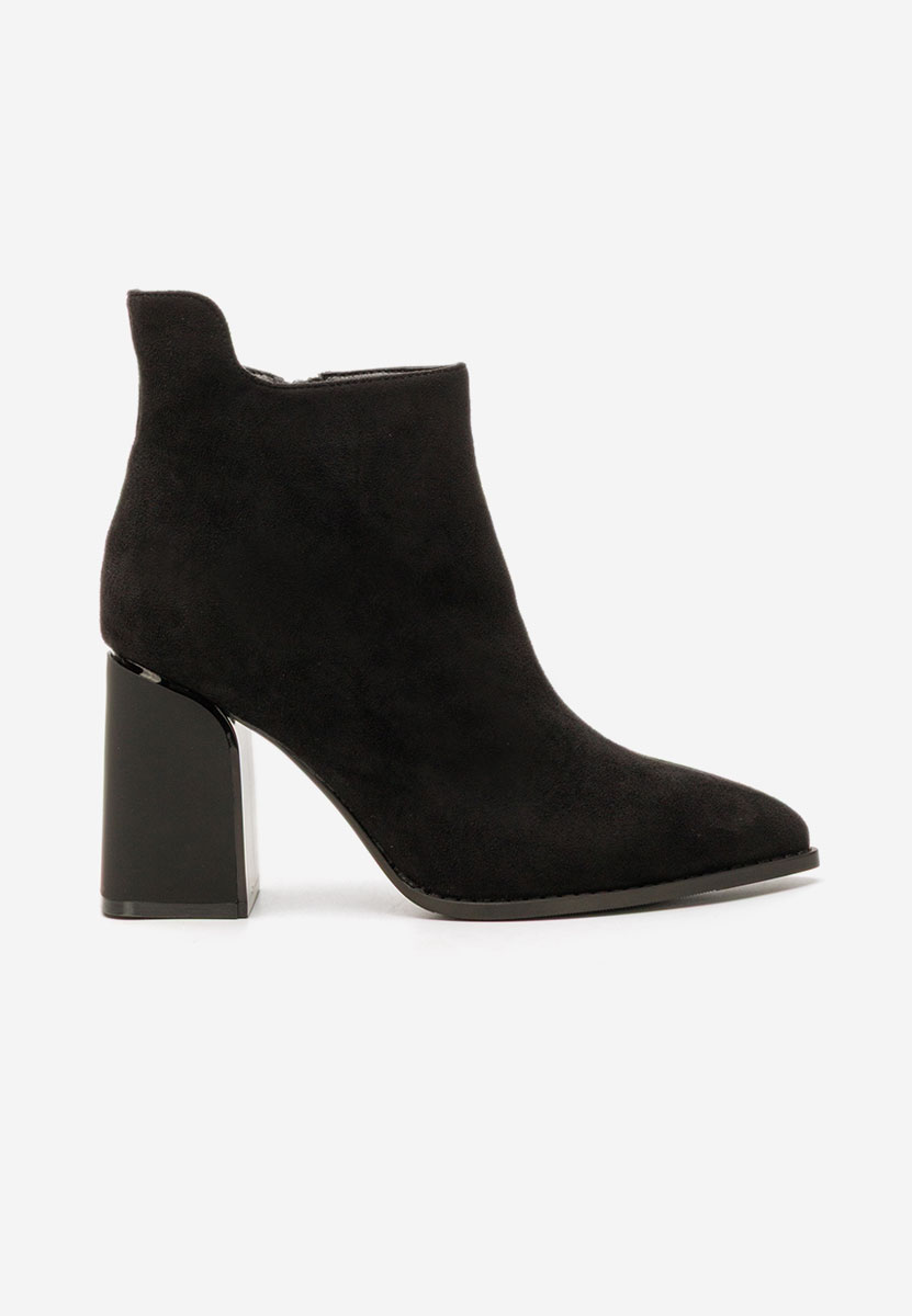 Čierne členkové čižmy na hrubom podpätku Savrina