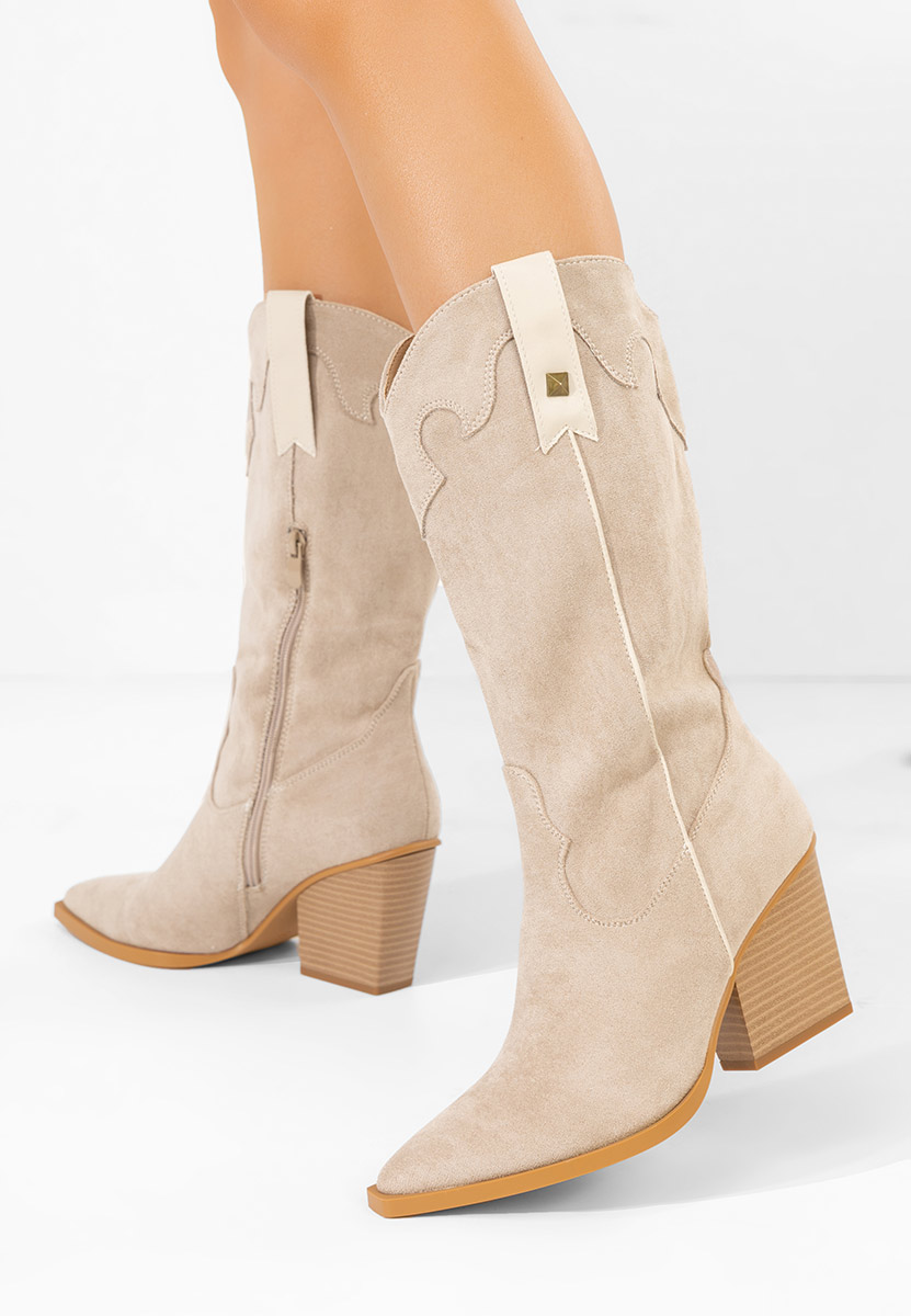 Béžové dámske čižmy Favira