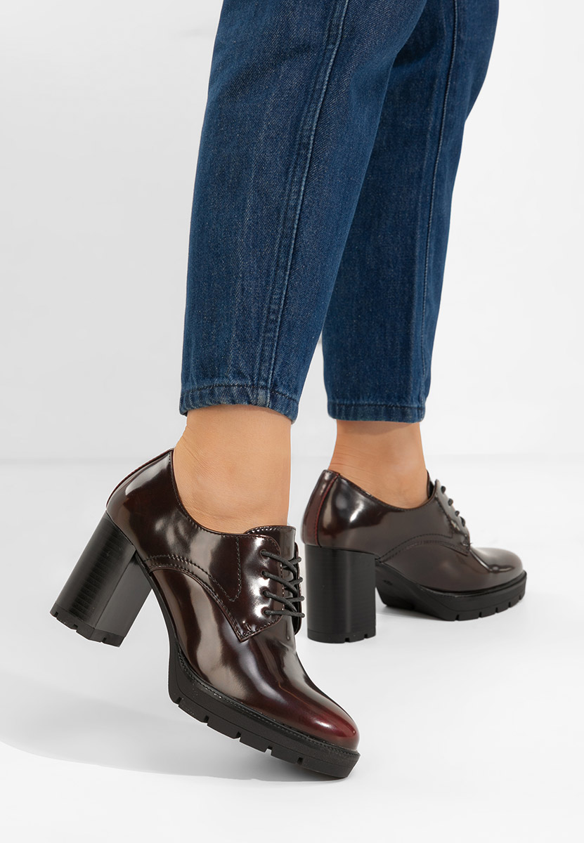 Bordové dámske poltopánky Pluvina