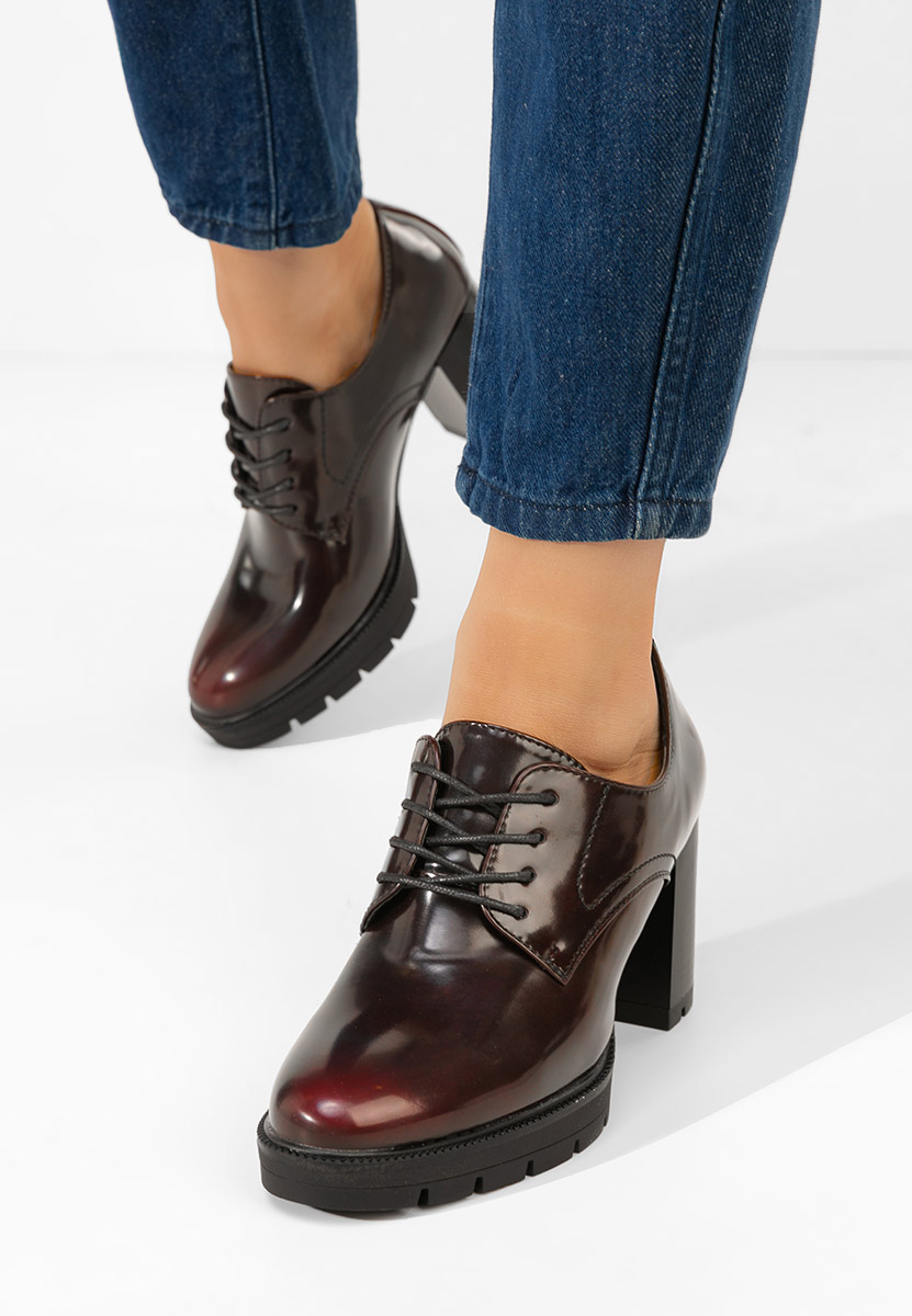 Bordové dámske poltopánky Pluvina