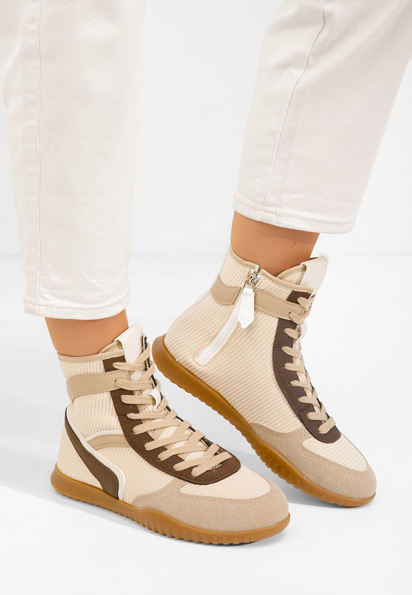 Khaki vysoké tenisky dámske Daine