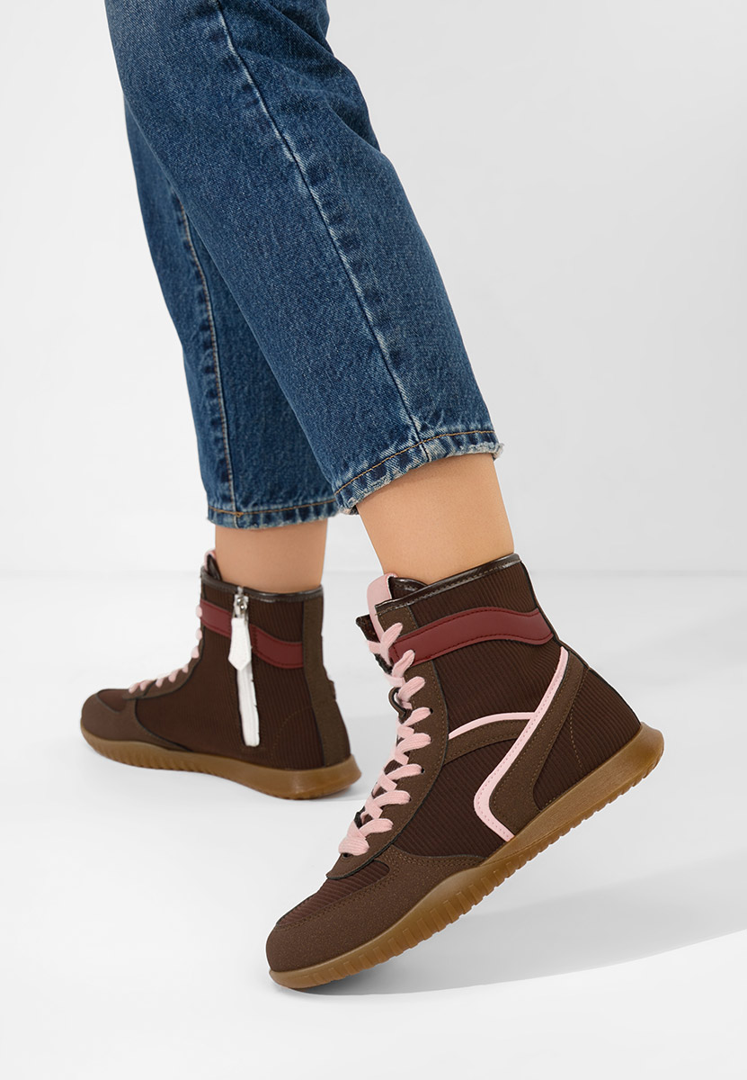 Hnedé vysoké tenisky dámske Daine