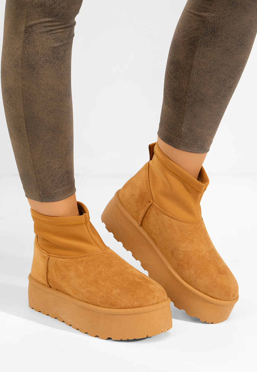 Camelové čižmy na platforme Aydena