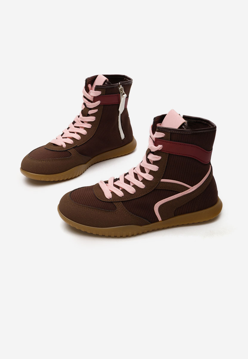 Hnedé vysoké tenisky dámske Daine