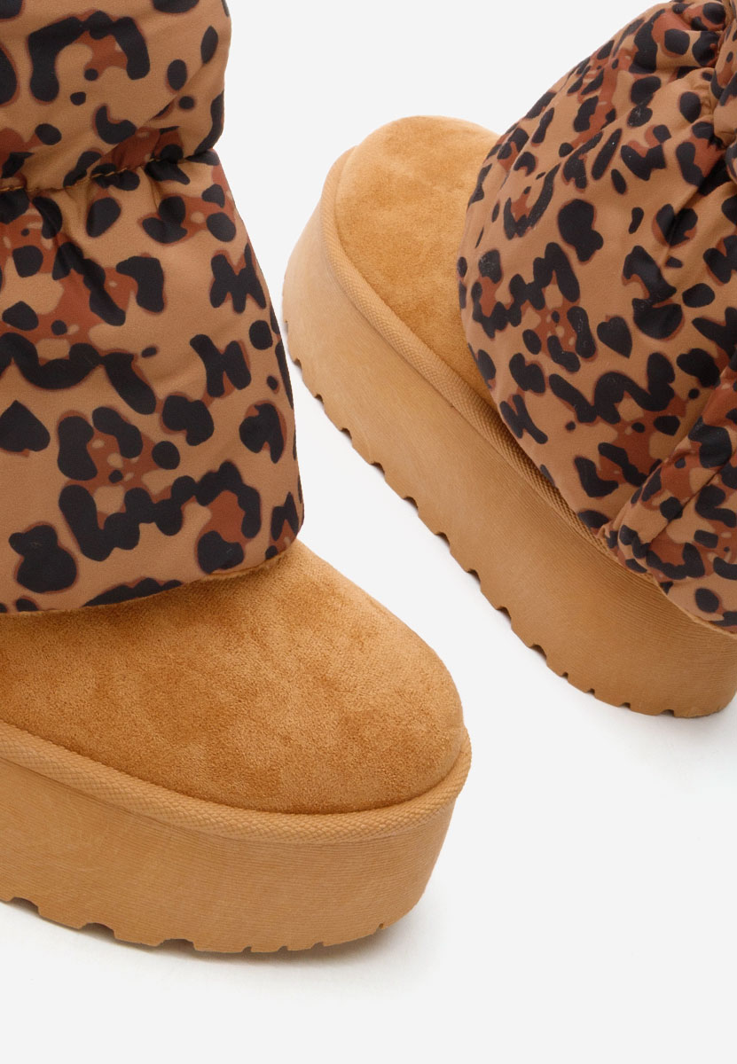 Camelové čižmy na platforme Aydena