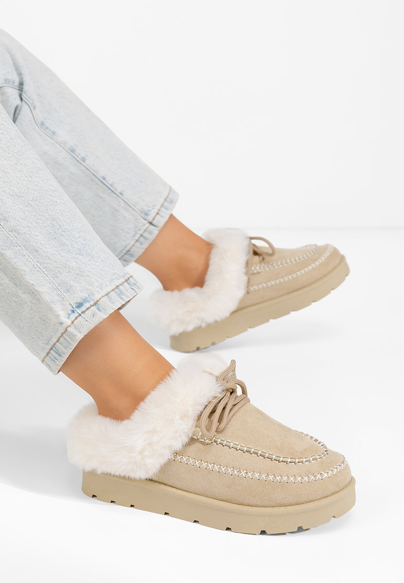 Béžové šľapky dámske Leainia