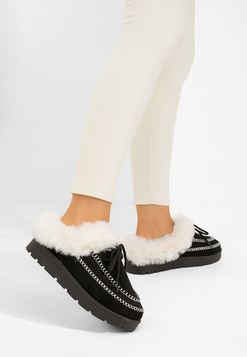 Čierne šľapky dámske Leainia