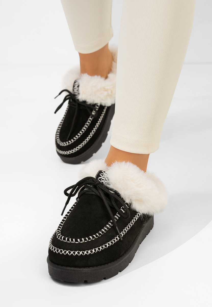 Čierne šľapky dámske Leainia