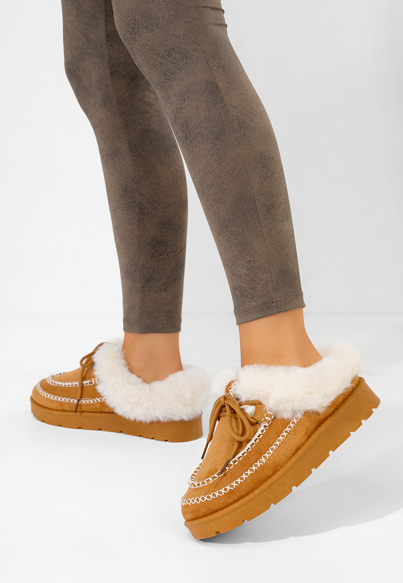 Camelové šľapky dámske Leainia