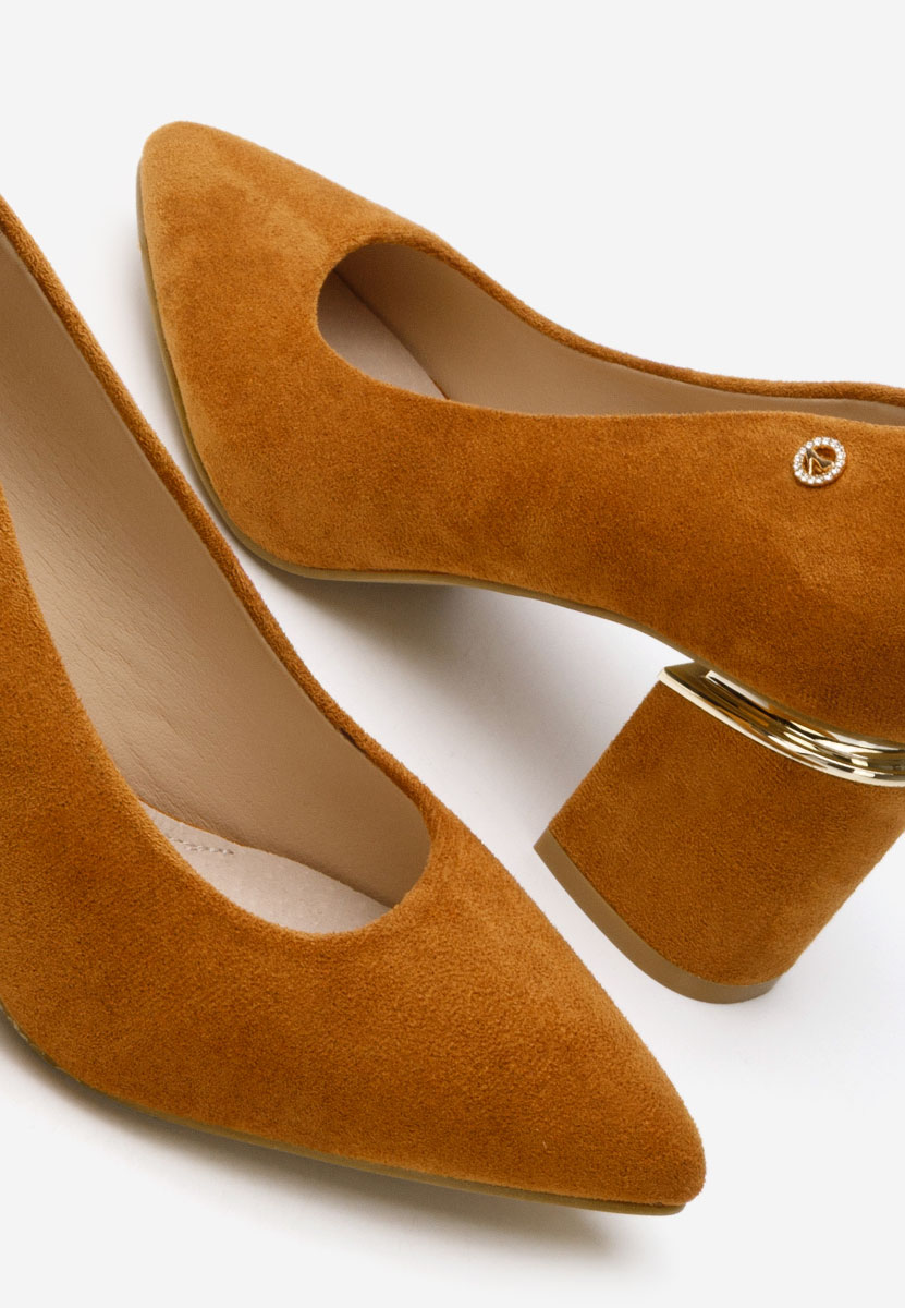 Khaki lodičky na hrubom opätku Nelia V5