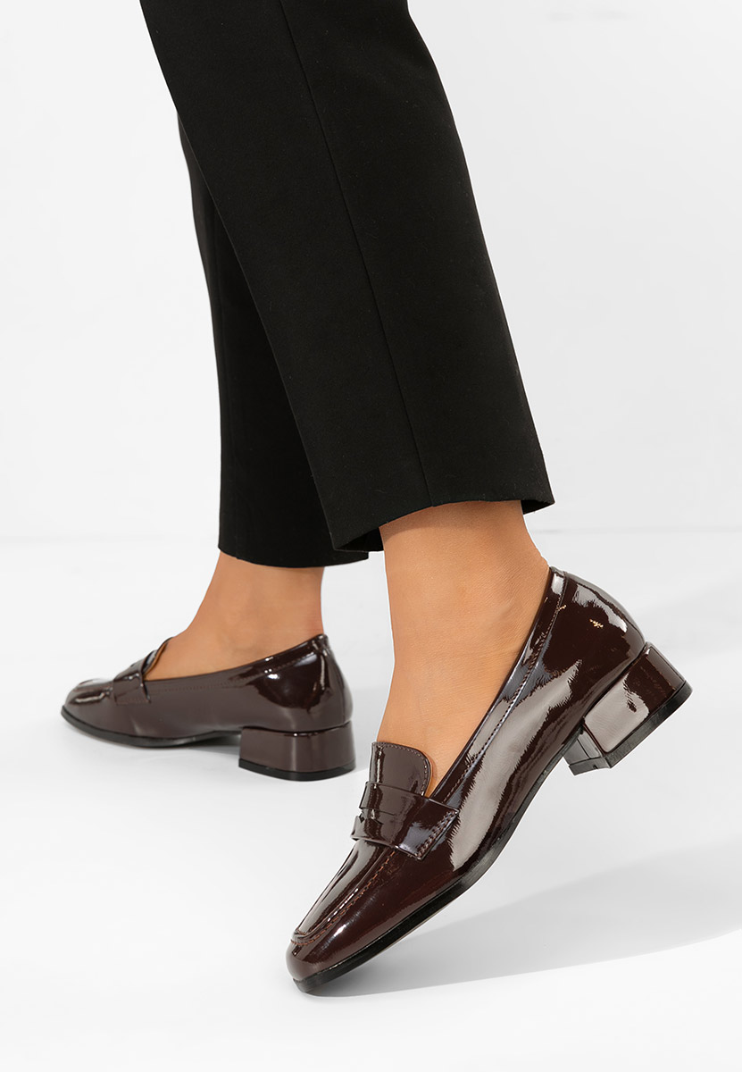 Hnedé mokasíny na opätku Kirada