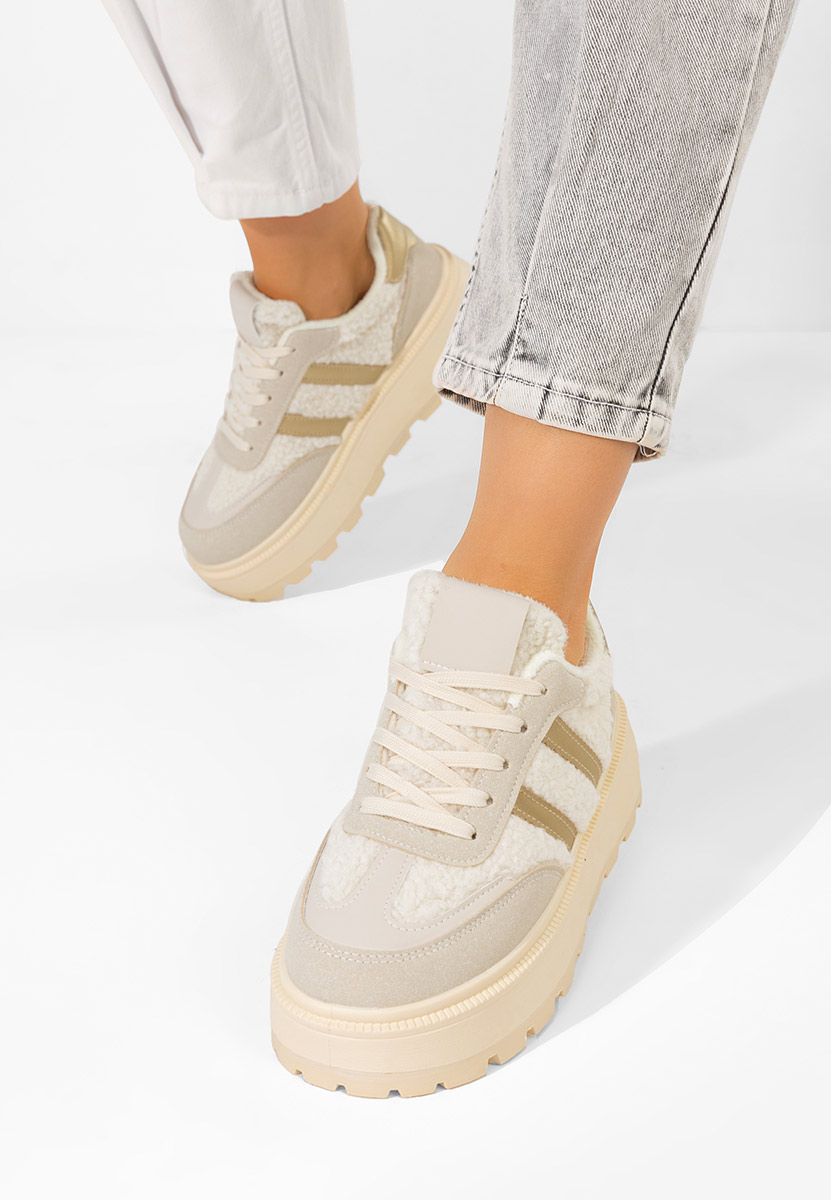 Béžové tenisky na platforme Janeia