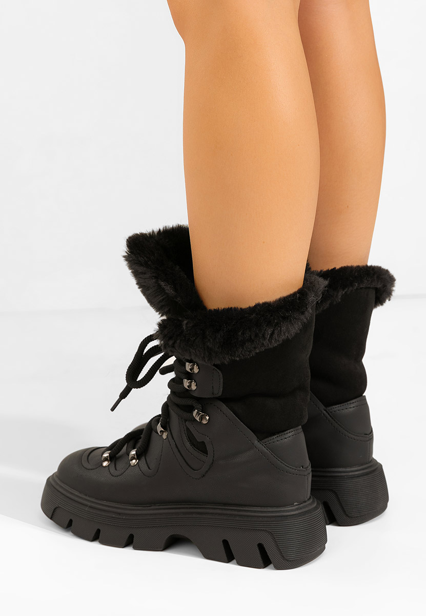 Čierne dámske zimné členkové čižmy Celima