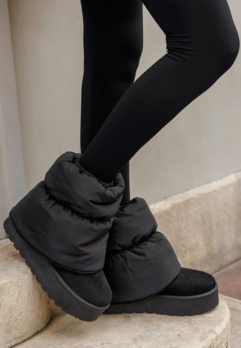 Čierne čižmy na platforme Aydena