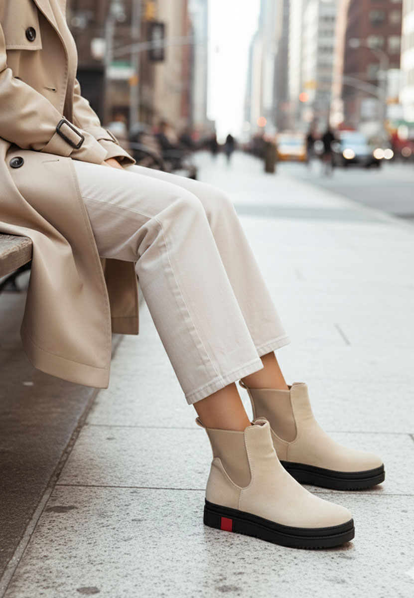 Béžové členkové čižmy Samera