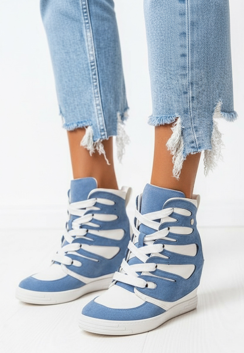 Modré dámske tenisky na platforme Kaia