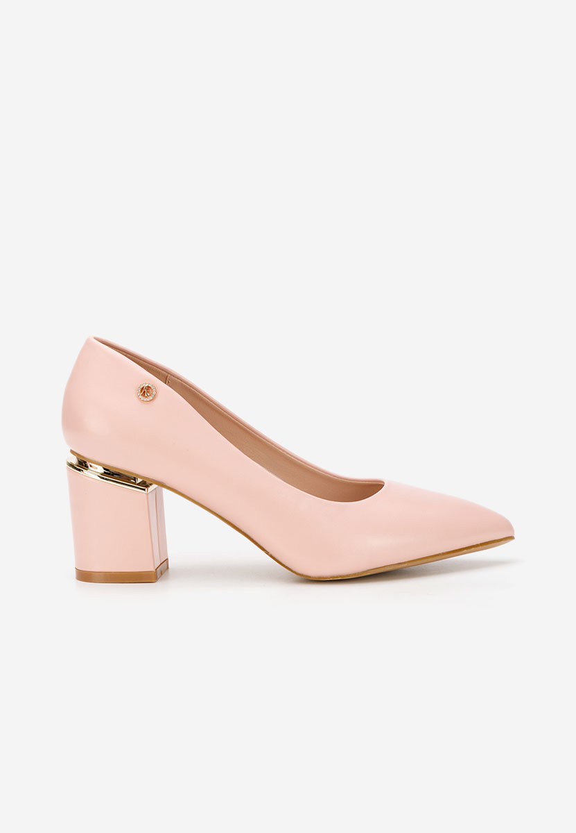 Nude lodičky na hrubom opätku Nelia V4