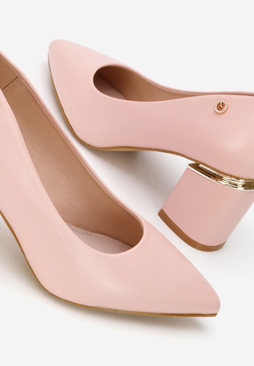 Nude lodičky na hrubom opätku Nelia V4