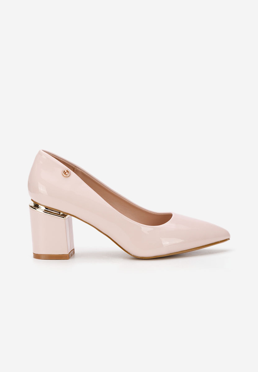 Béžové lodičky na hrubom opätku Nelia V6