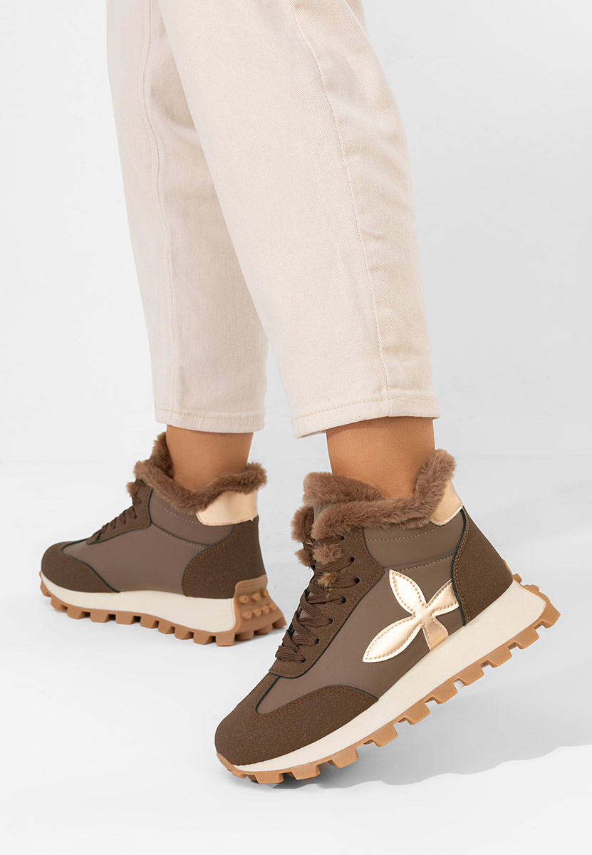 Hnedé dámske zimné tenisky Ozia