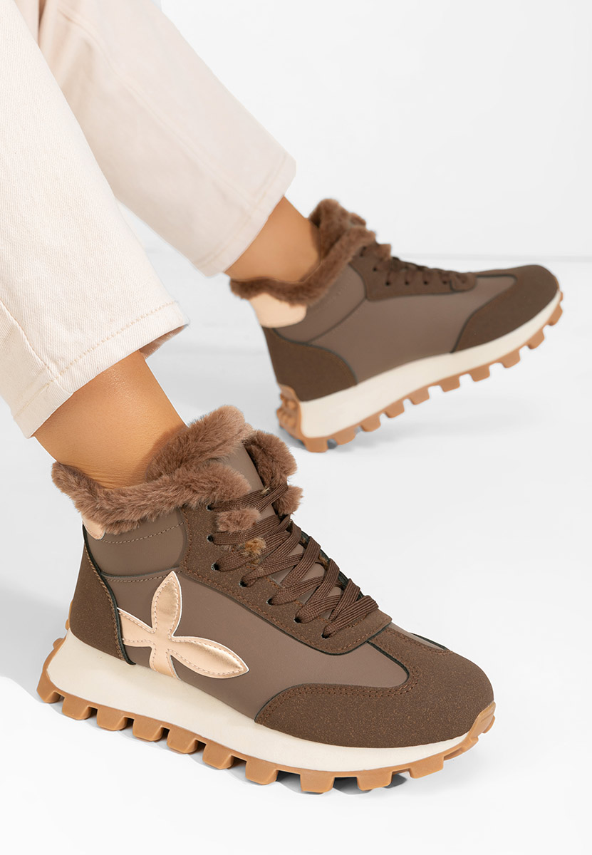 Hnedé dámske zimné tenisky Ozia