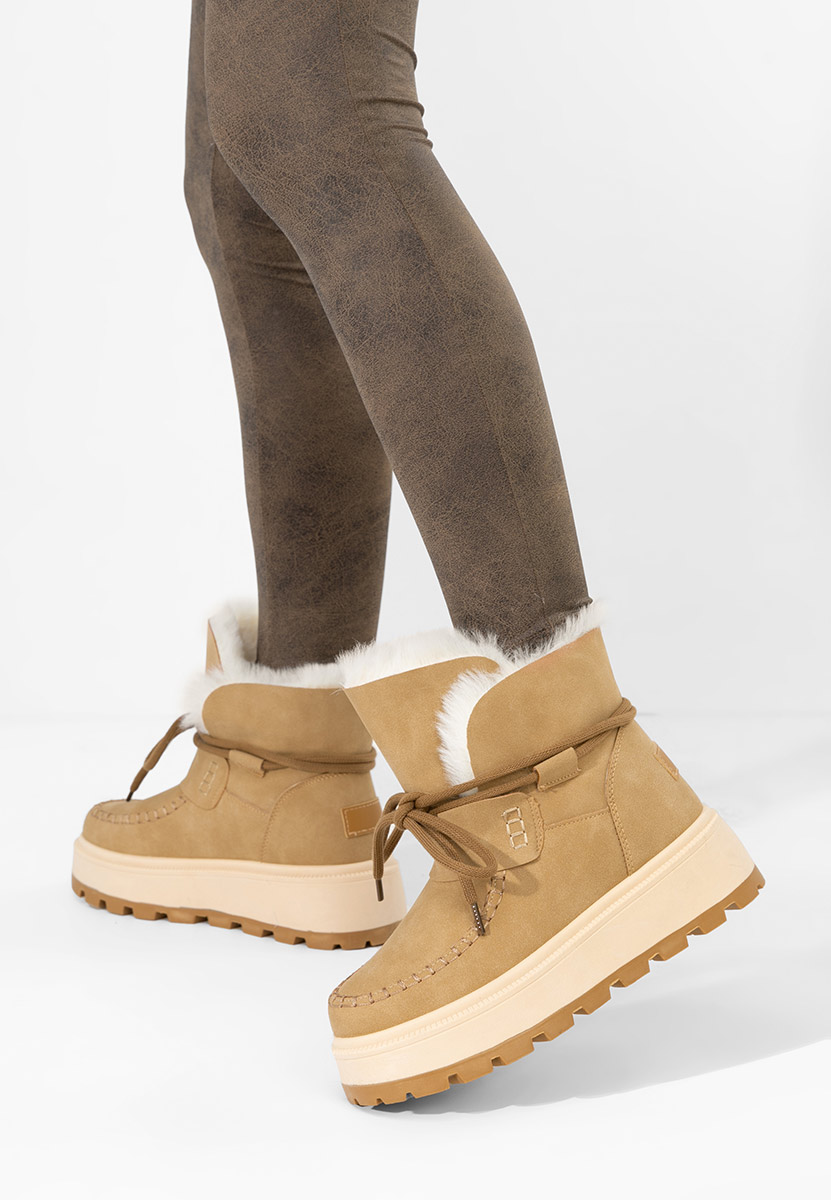 Khaki členkové čižmy na platforme Dionea