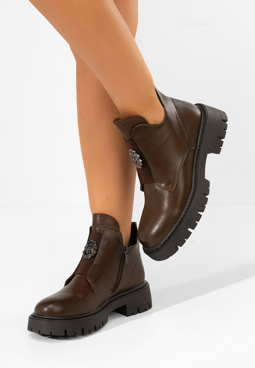 Hnedé členkové čižmy Daviria