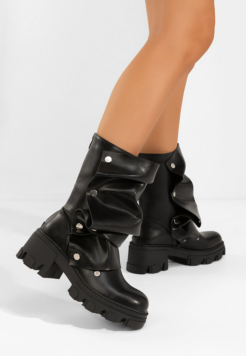 Čierne dámske čižmy Valena