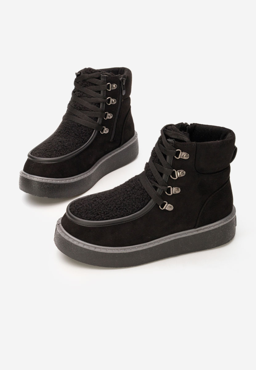 Čierne členkové čižmy na platforme Liraia