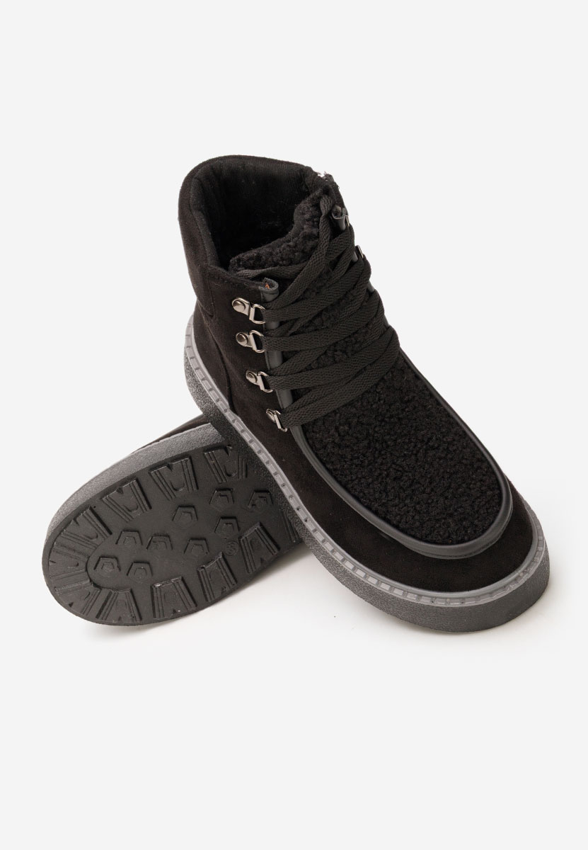 Čierne členkové čižmy na platforme Liraia