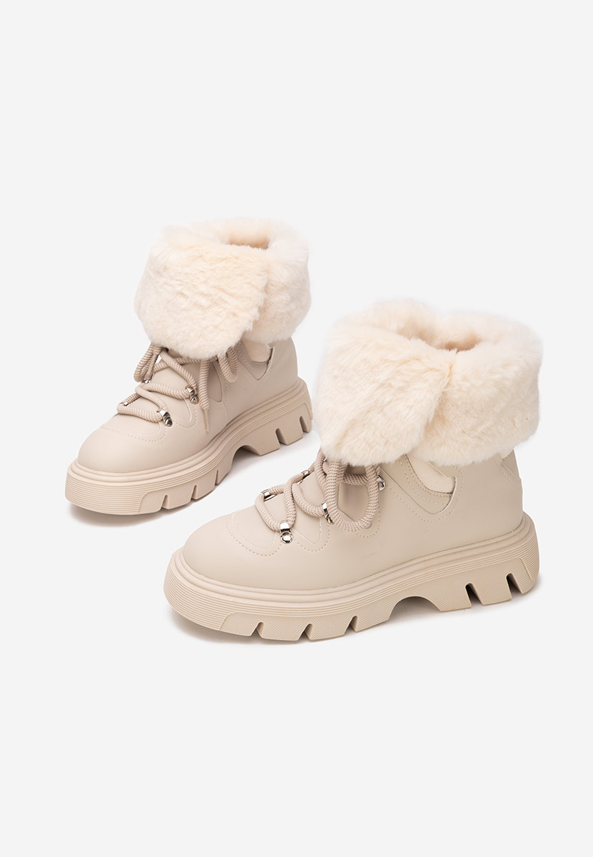 Béžové dámske zimné členkové čižmy Celima