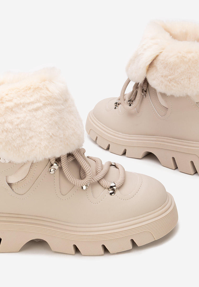 Béžové dámske zimné členkové čižmy Celima