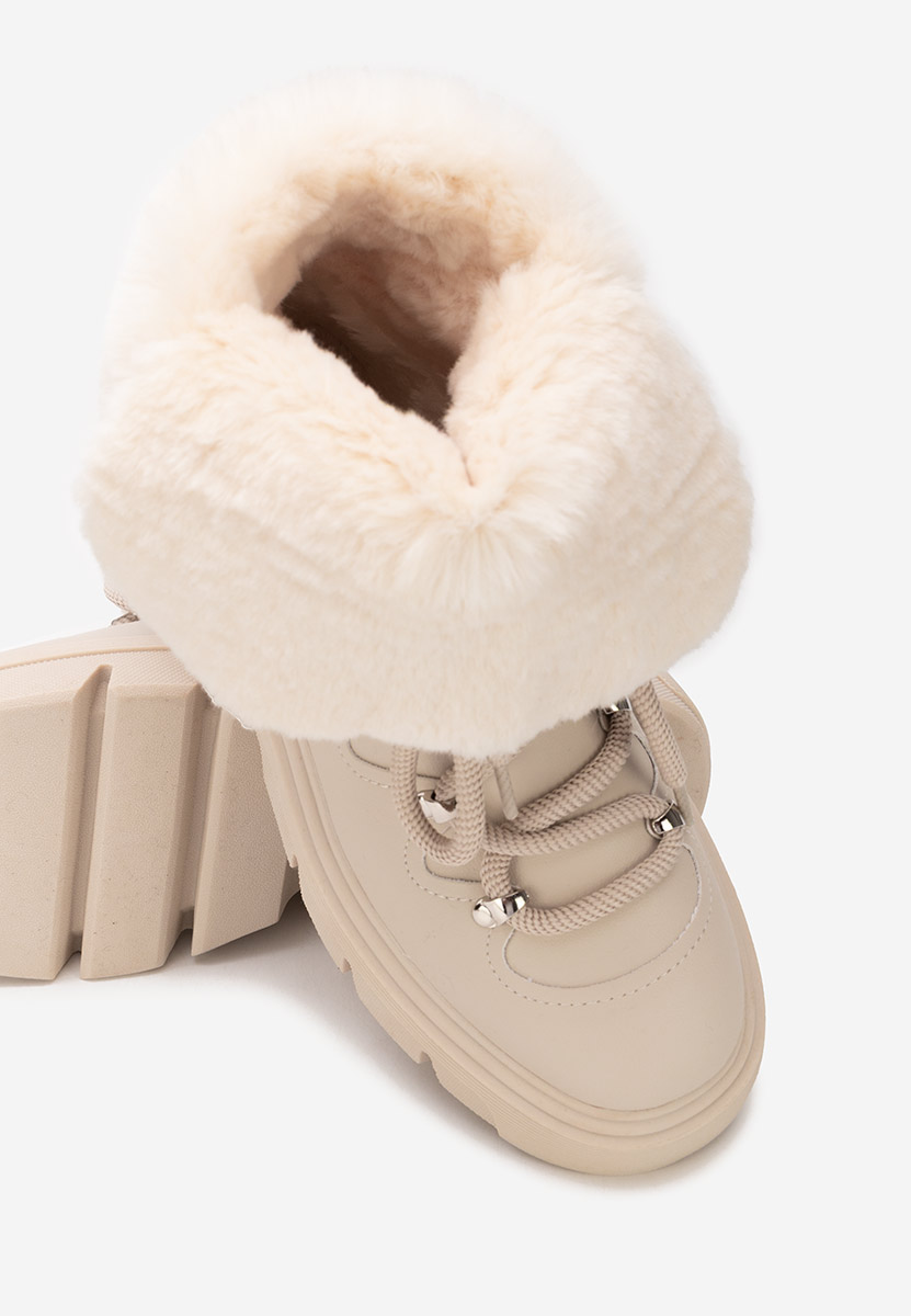 Béžové dámske zimné členkové čižmy Celima