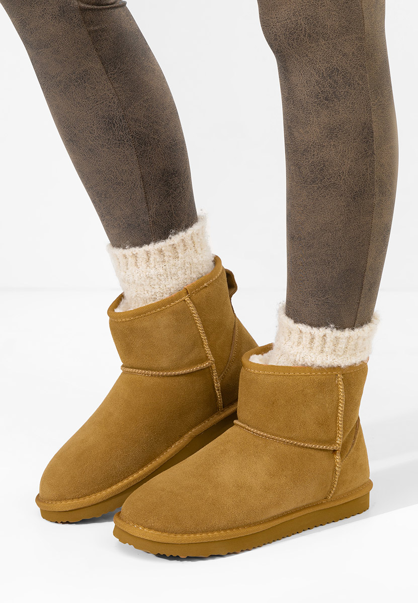 Camelové členkové dámske snehule Crisea V2