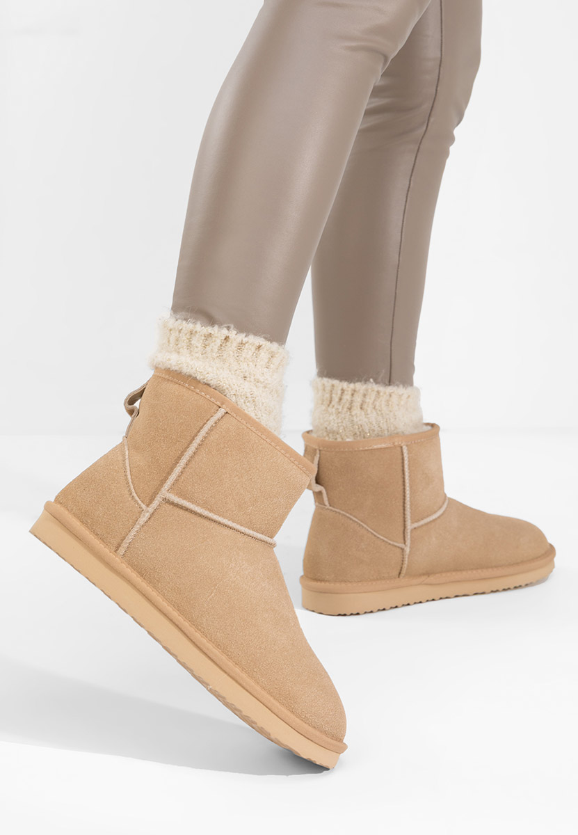 Béžové členkové dámske snehule Crisea V2