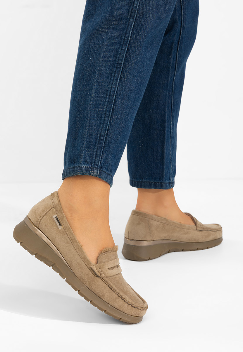 E-shop Khaki dámske mokasíny na platforme Hazelia