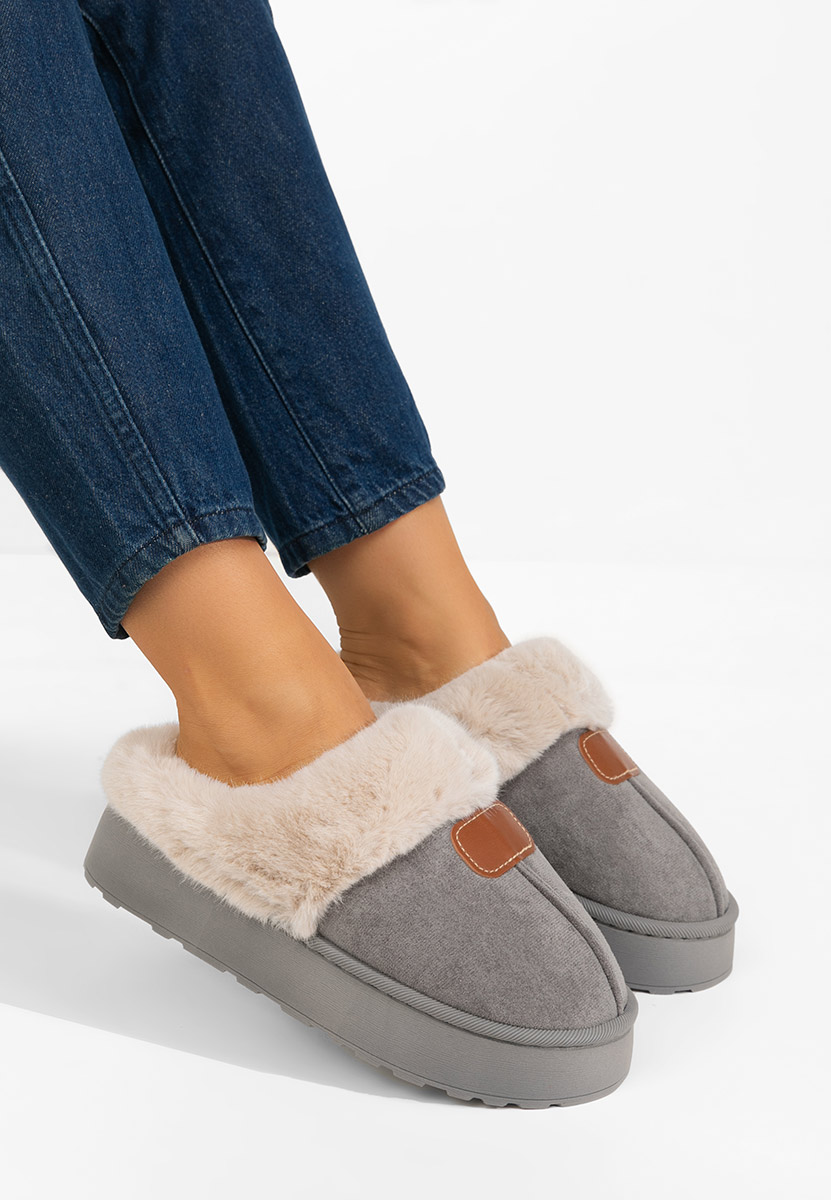 Sivé dámske papuče Flufina