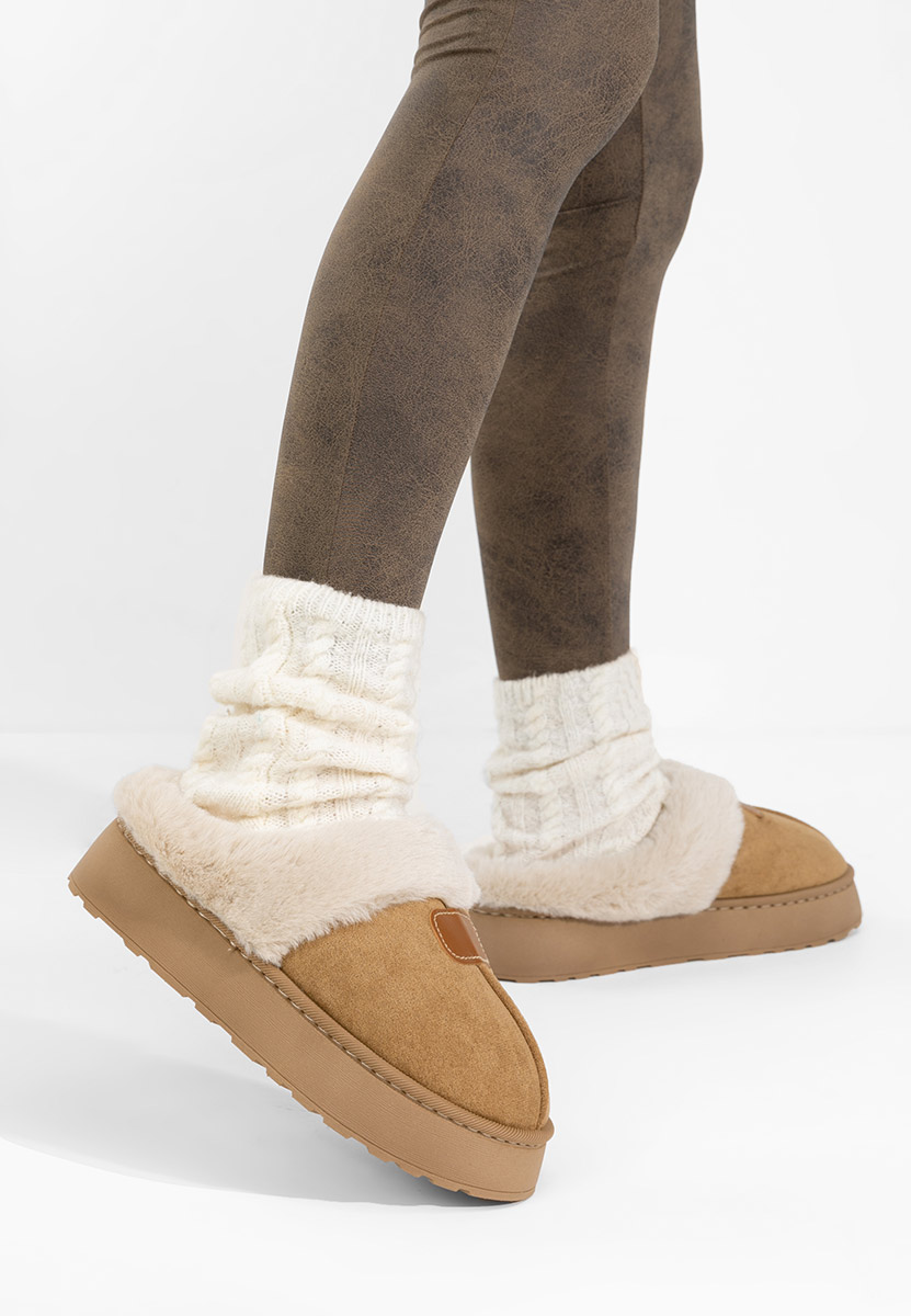 Khaki dámske papuče Flufina