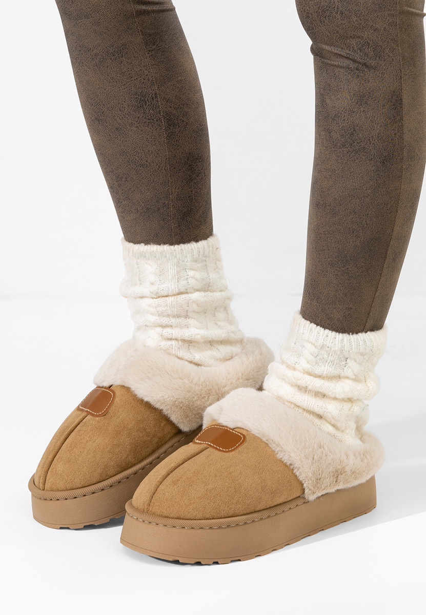 Khaki dámske papuče Flufina