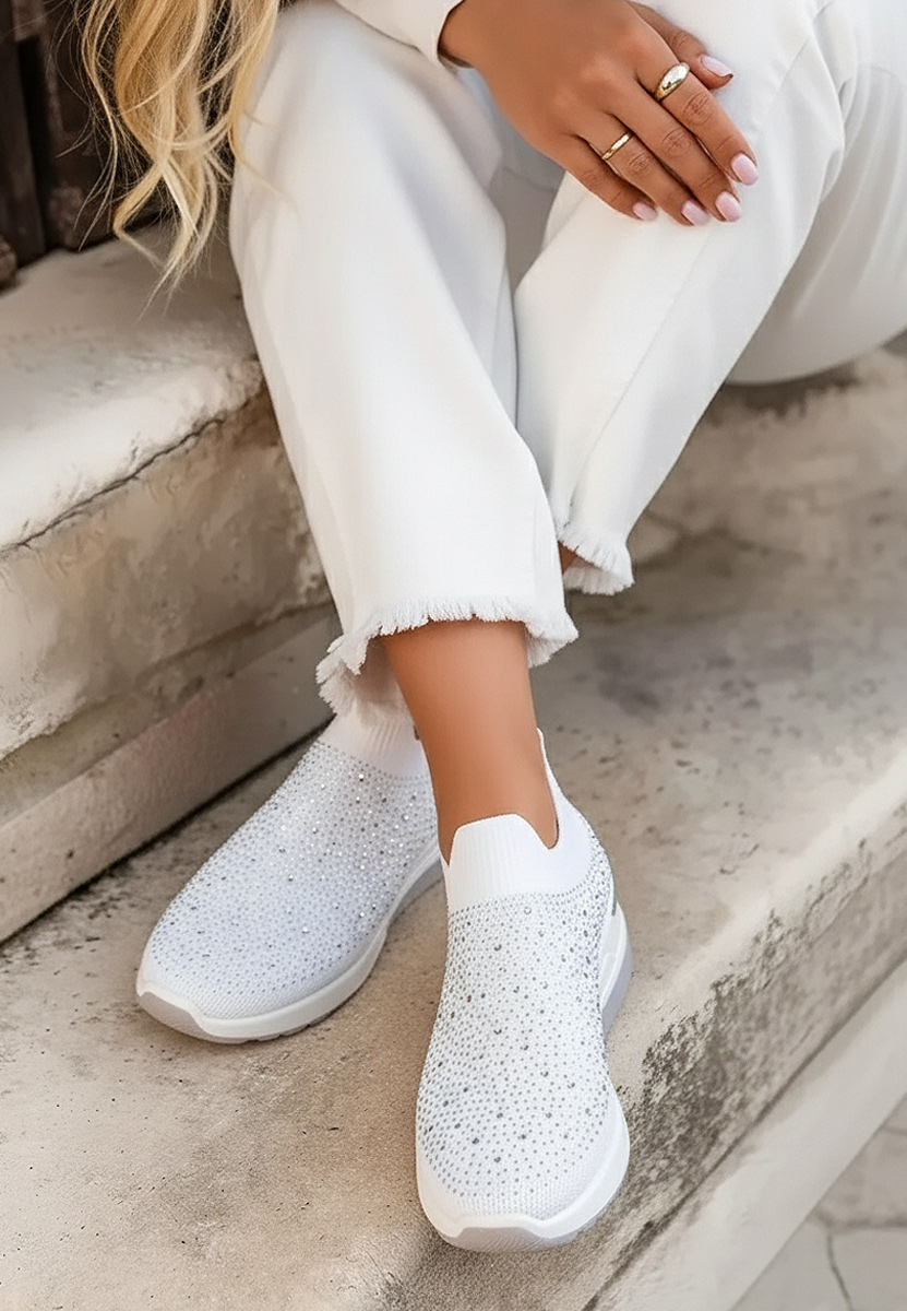 Biele dámske tenisky na platforme Alsina